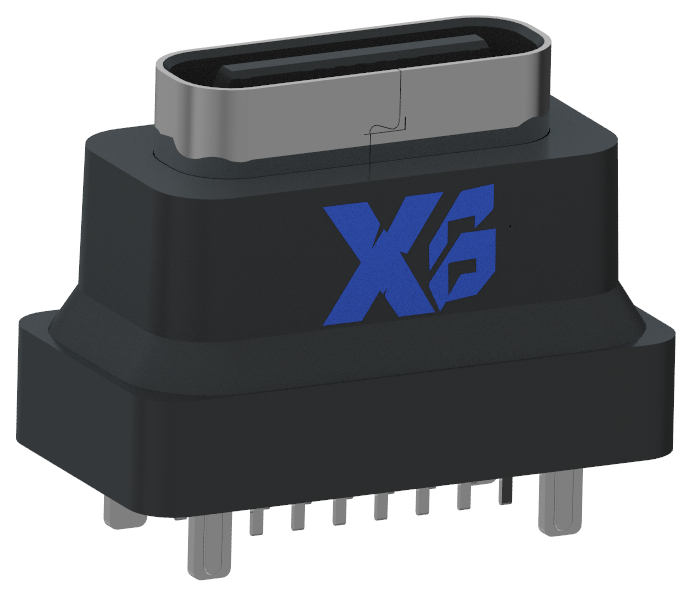 XB-TYP C 16P-1 vertikaler TYP C Stecker 16P IPX7 vertikaler wasserdichter USB Typ C weiblicher Sitz DIP H=8.8